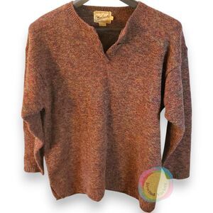 Vintage Woolrich Men's Medium Handframed Wool Sweater Claret Medium